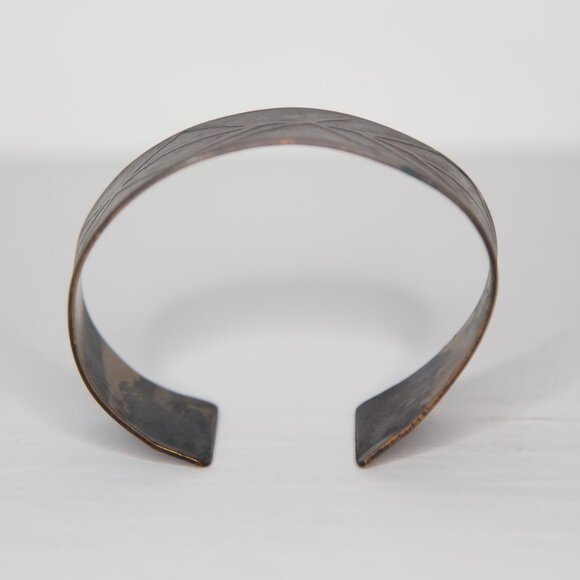 SOLD Vintage Bronze Rune Print Viking Cuff Bracelet - Picture 7 of 11